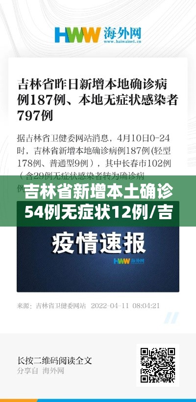 吉林省新增本土确诊54例无症状12例/吉林省新增本地确诊病例33例