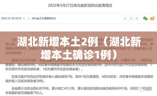 湖北新增本土2例（湖北新增本土确诊1例）