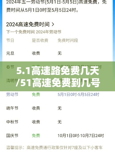 5.1高速路免费几天/51高速免费到几号
