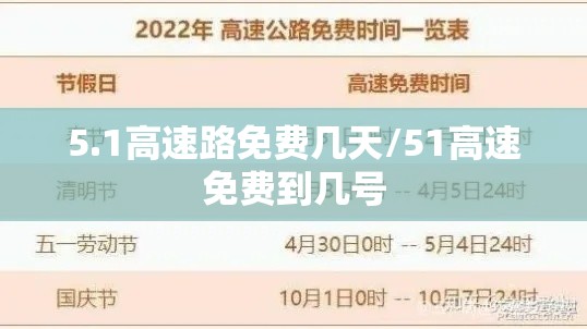 5.1高速路免费几天/51高速免费到几号