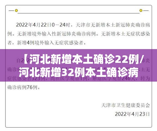 【河北新增本土确诊22例/河北新增32例本土确诊病例?】