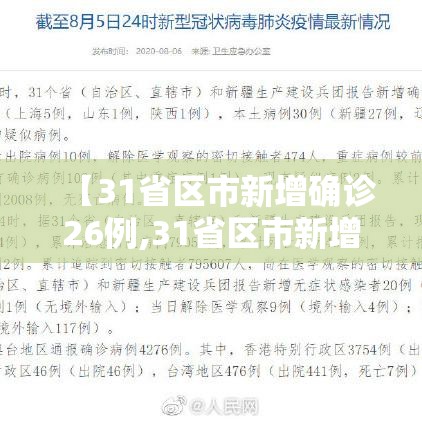 【31省区市新增确诊26例,31省区市新增确诊23例】