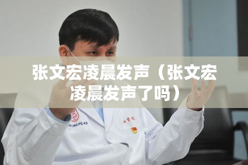 张文宏凌晨发声（张文宏凌晨发声了吗）