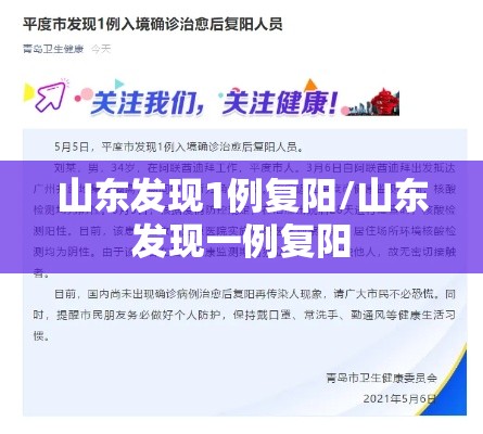 山东发现1例复阳/山东发现一例复阳