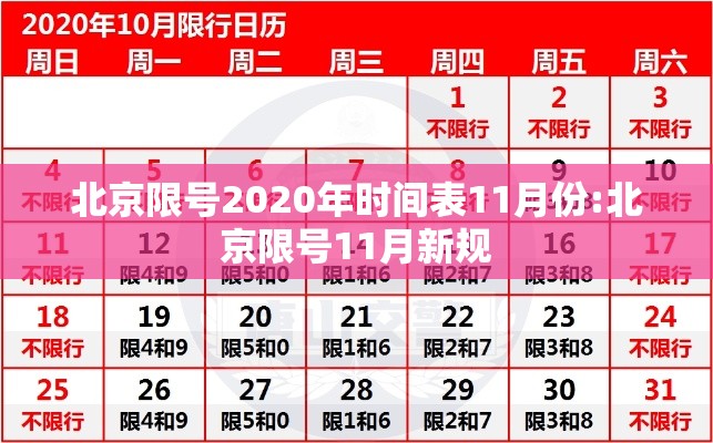 北京限号2020年时间表11月份:北京限号11月新规