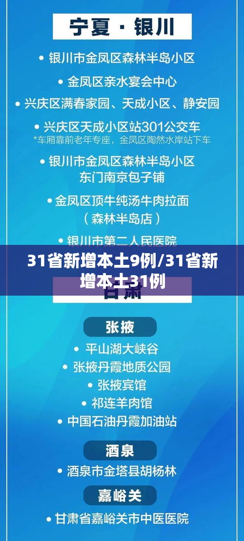 31省新增本土9例/31省新增本土31例