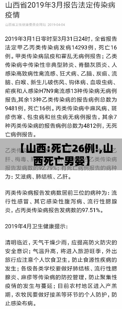 【山西:死亡26例!,山西死亡男婴】