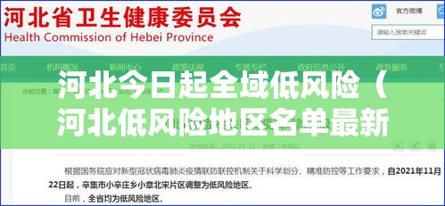 河北今日起全域低风险（河北低风险地区名单最新）