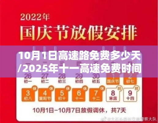 10月1日高速路免费多少天/2025年十一高速免费时间表