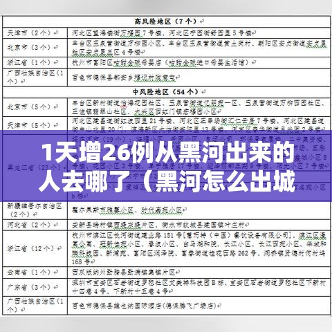 1天增26例从黑河出来的人去哪了（黑河怎么出城）