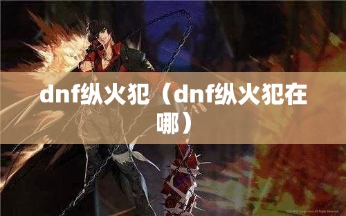 dnf纵火犯（dnf纵火犯在哪）