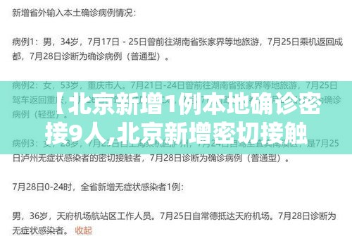 【北京新增1例本地确诊密接9人,北京新增密切接触】