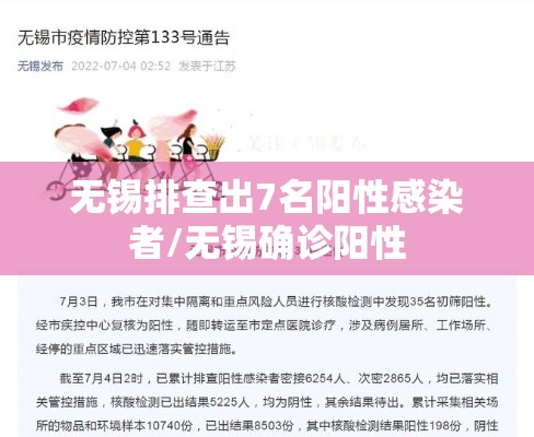 无锡排查出7名阳性感染者/无锡确诊阳性