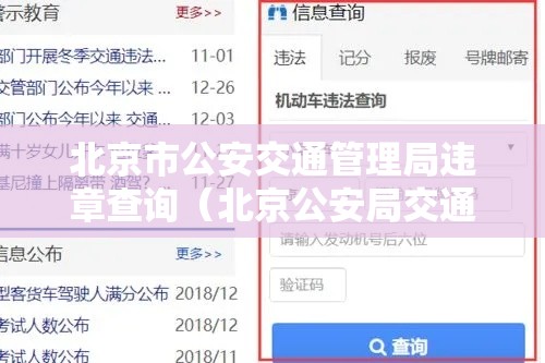 北京市公安交通管理局违章查询（北京公安局交通管理局网站违章查询）