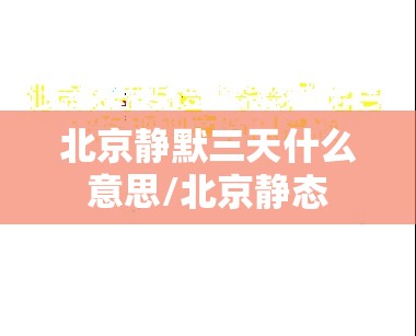 北京静默三天什么意思/北京静态