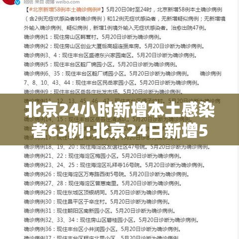 北京24小时新增本土感染者63例:北京24日新增5例肺炎具体情况