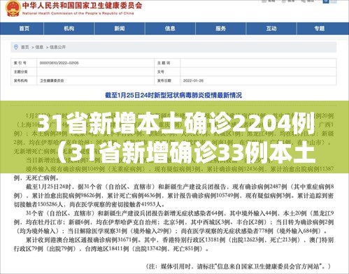 31省新增本土确诊2204例（31省新增确诊33例本土1例!）