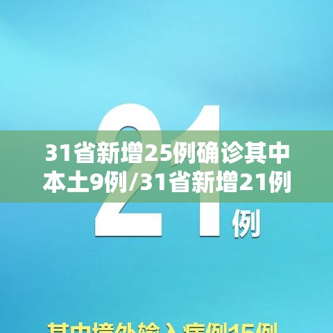 31省新增25例确诊其中本土9例/31省新增21例确诊 本土病例15例