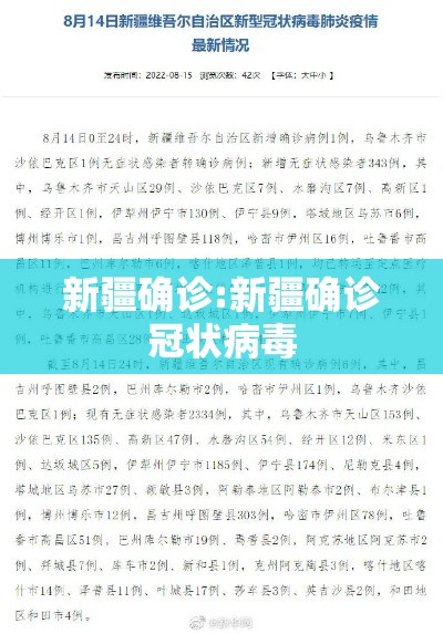 新疆确诊:新疆确诊冠状病毒
