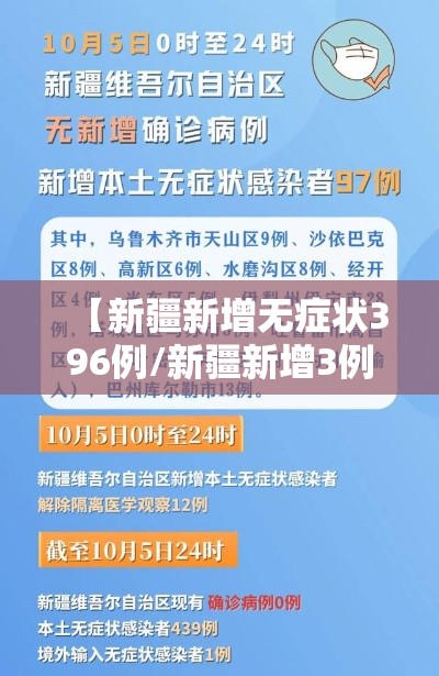 【新疆新增无症状396例/新疆新增3例无症状感染者行动轨迹】