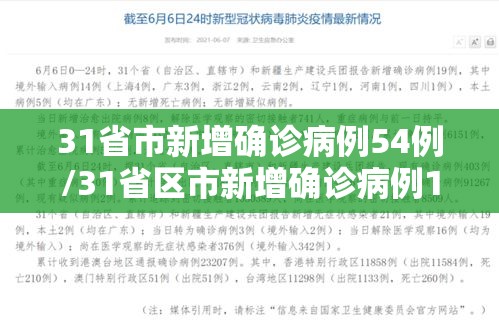 31省市新增确诊病例54例/31省区市新增确诊病例17例