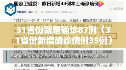 31省份新增确诊87例（31省份新增确诊病例35例）