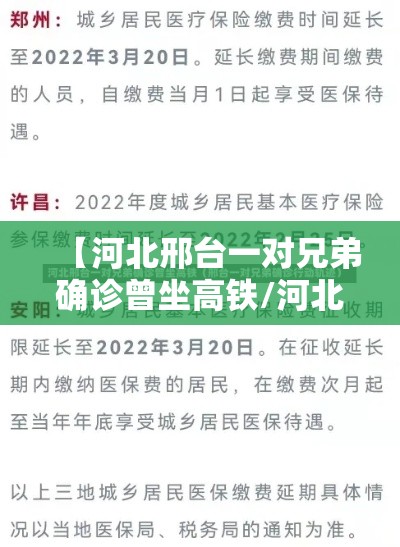【河北邢台一对兄弟确诊曾坐高铁/河北邢台确诊病例行程轨迹】