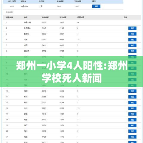 郑州一小学4人阳性:郑州学校死人新闻