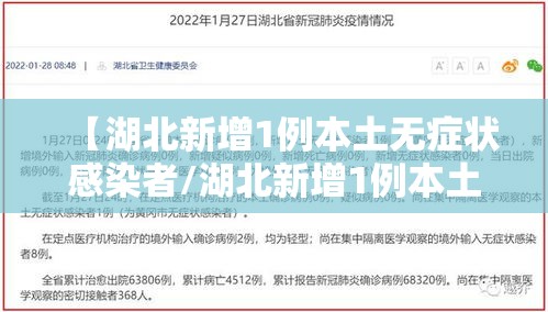 【湖北新增1例本土无症状感染者/湖北新增1例本土无症状感染者】