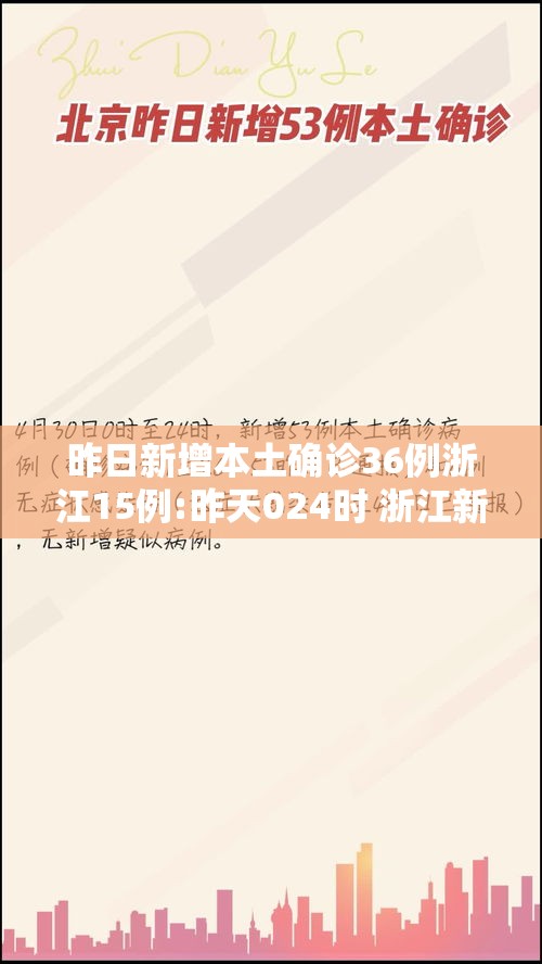 昨日新增本土确诊36例浙江15例:昨天024时 浙江新增确诊病例109例 昨日新增本土确诊36例浙江15例:昨天024时 浙江新增确诊病例109例