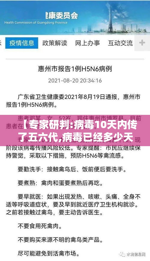 【专家研判:病毒10天内传了五六代,病毒已经多少天了】