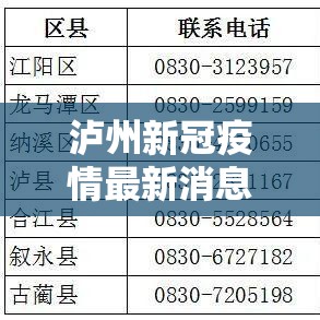 泸州新冠疫情最新消息今天:泸州新型冠状病毒最新消息