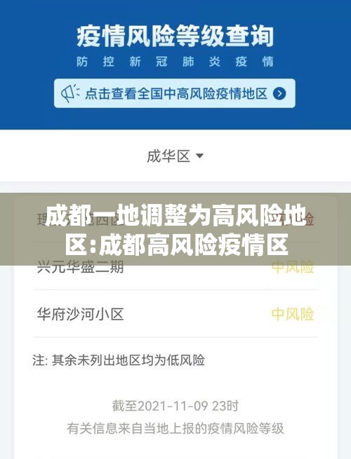 成都一地调整为高风险地区:成都高风险疫情区