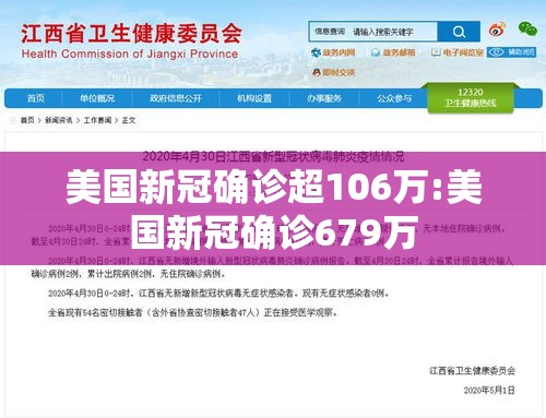 美国新冠确诊超106万:美国新冠确诊679万