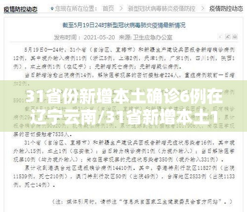 31省份新增本土确诊6例在辽宁云南/31省新增本土1例在辽宁