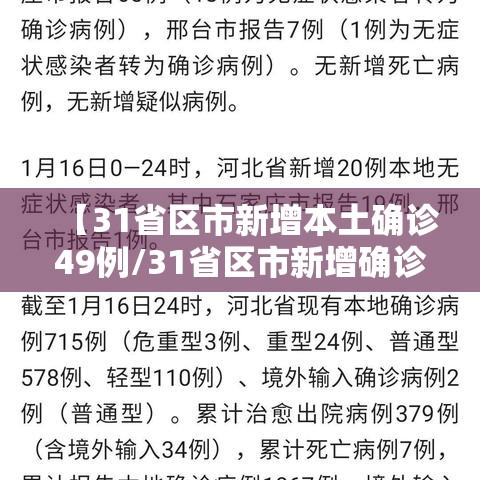 【31省区市新增本土确诊49例/31省区市新增确诊144例 本土126例】