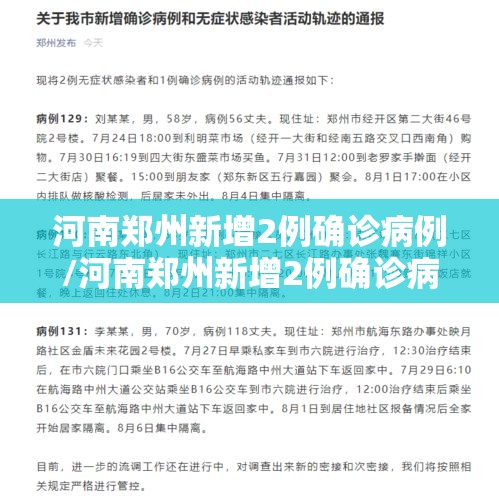 河南郑州新增2例确诊病例/河南郑州新增2例确诊病例是哪里的