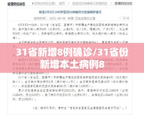 31省新增8例确诊/31省份新增本土病例8