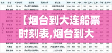 【烟台到大连船票时刻表,烟台到大连船票时刻表_船票票价预订查询】