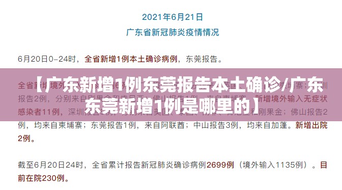 【广东新增1例东莞报告本土确诊/广东东莞新增1例是哪里的】 【广东新增1例东莞报告本土确诊/广东东莞新增1例是哪里的】