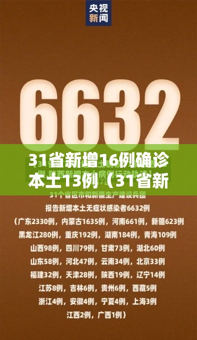 31省新增16例确诊本土13例（31省新增本土确诊117例）