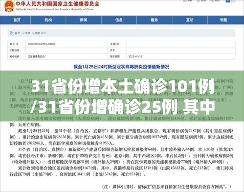 31省份增本土确诊101例/31省份增确诊25例 其中本土5例