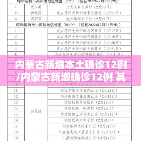内蒙古新增本土确诊12例/内蒙古新增确诊12例 其中本土10例