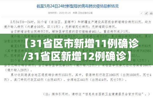 【31省区市新增11例确诊/31省区新增12例确诊】