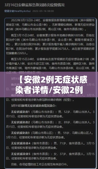 【安徽2例无症状感染者详情/安徽2例无症状感染者详情公布】