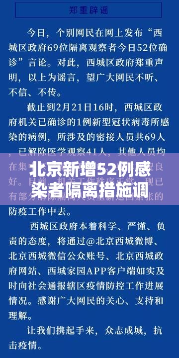 北京新增52例感染者隔离措施调整(北京最新感染者) 北京新增52例感染者隔离措施调整(北京最新感染者)