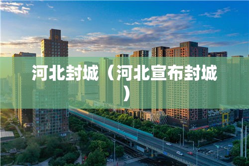 河北封城（河北宣布封城）