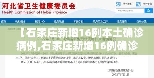 【石家庄新增16例本土确诊病例,石家庄新增16例确诊行程】 【石家庄新增16例本土确诊病例,石家庄新增16例确诊行程】