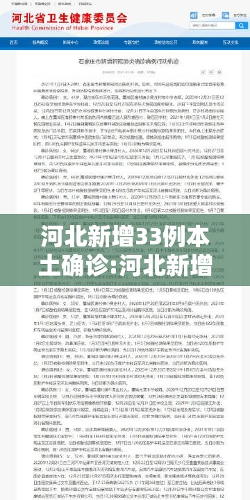 河北新增33例本土确诊:河北新增32例本土确诊病例活动轨迹