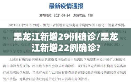黑龙江新增29例确诊/黑龙江新增22例确诊? 黑龙江新增29例确诊/黑龙江新增22例确诊?